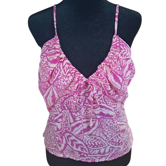 Sienna Sky Pink Floral Crop Top Size Large - Picture 1 of 7
